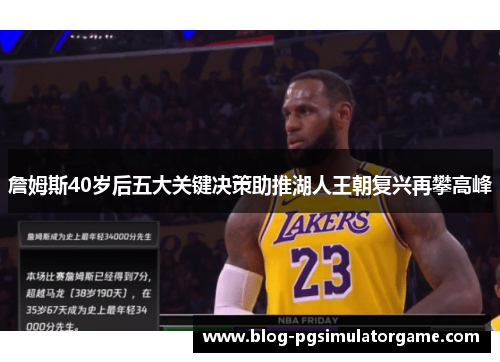 詹姆斯40岁后五大关键决策助推湖人王朝复兴再攀高峰